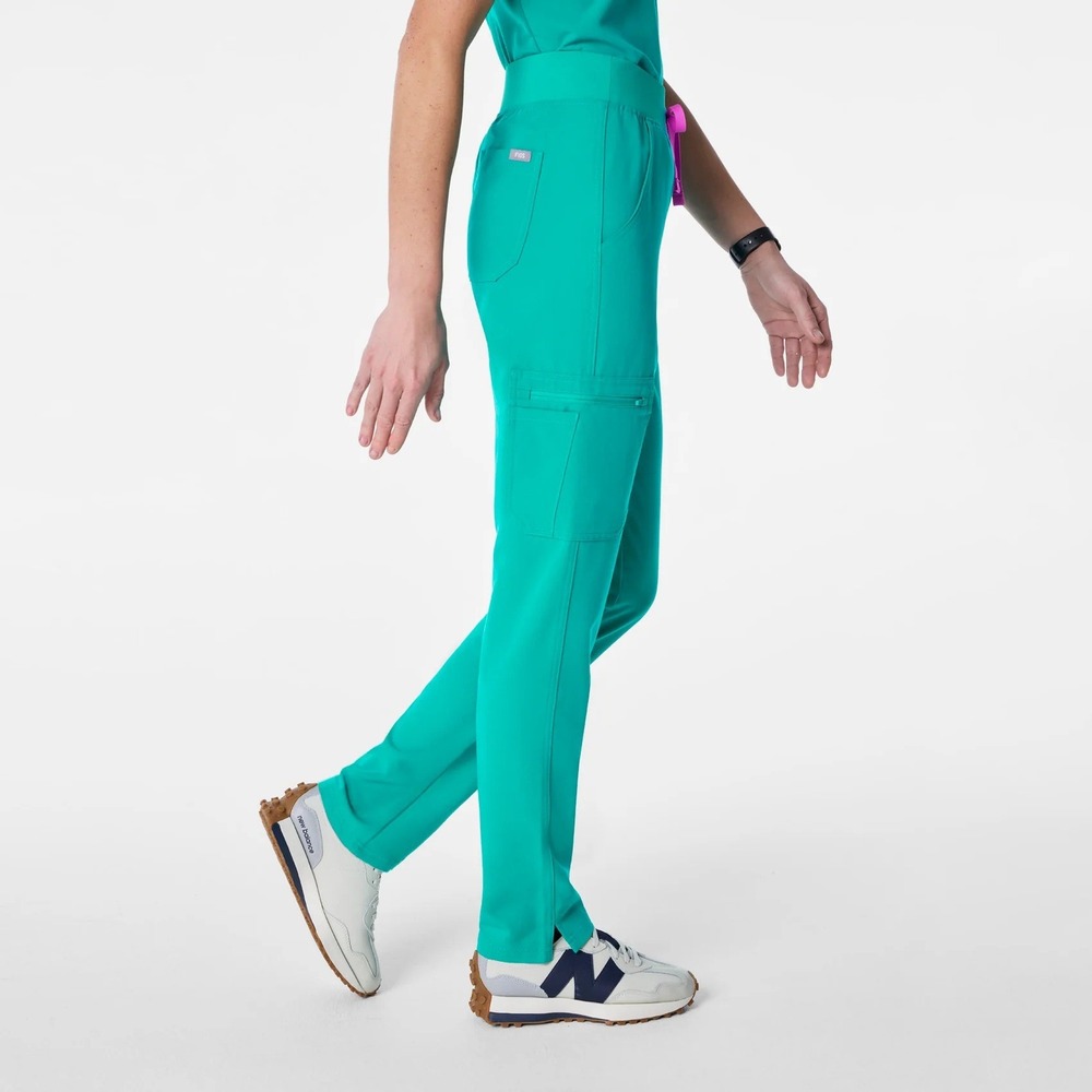 Figs Yola High-Rise Slim Stretch Lagoon Anti-Wrinkle Scrub Trouser Pant Size XXS - Picture 3 of 11